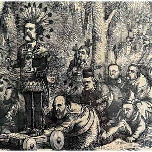 Thomas Nast Native American Tammany 1871 Victorian Woodcut Engraving LGBinTN2